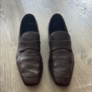 Salvatore Ferragamo Marron Calf Leather Shoes - 9 1/2 EE (Wide)